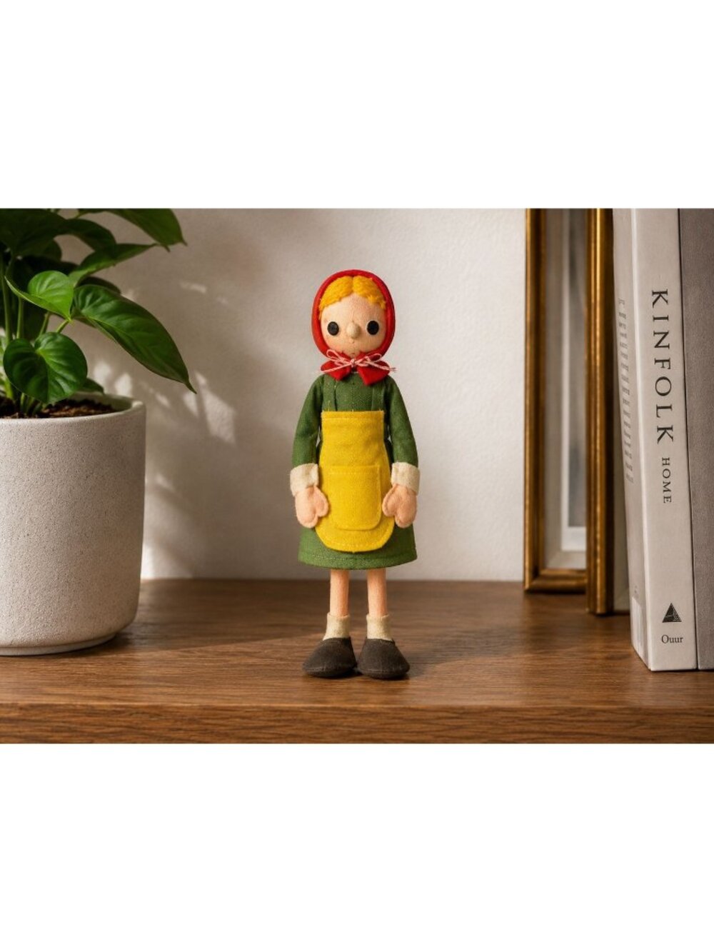 Vintage MCM Little Red Riding Hood Cloth Doll Japan Posable Shelf Sitter 9 1/2"